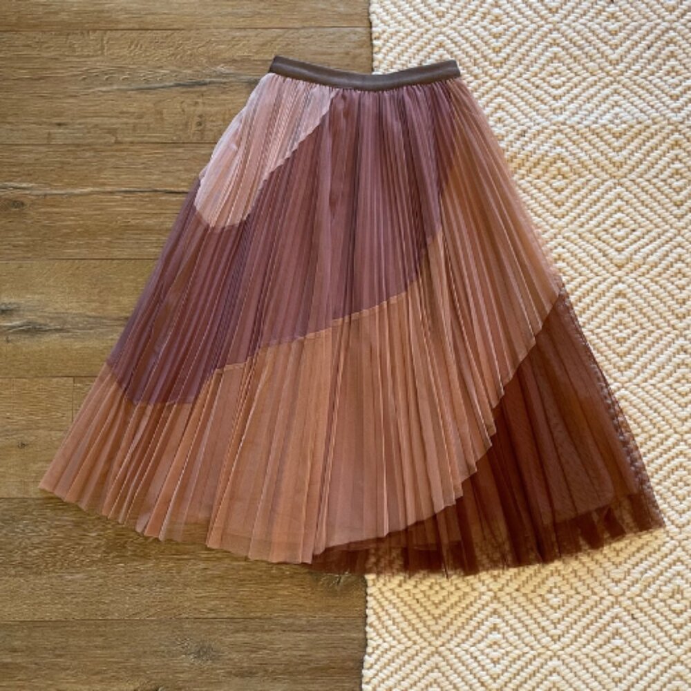 Chicwish Tulle Pleated Skirt High Waist Layered Skirt | S-M